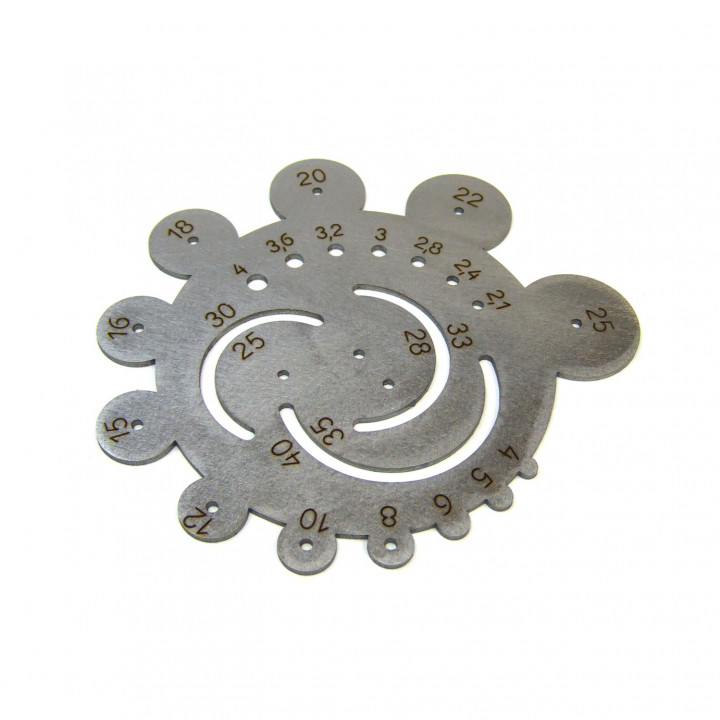 Шаблон-лекало малый Радиусы нерж. сталь