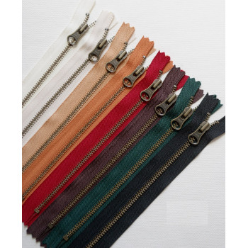 Молния металлическая №5 17 см зубья под бронзу YKK Япония