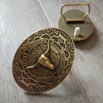 Пряжка для ремня с шипом 38 мм  Буйвол латунная 