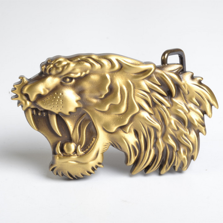 Пряжка 40 мм латунная с шипом Тигр 40L-4320