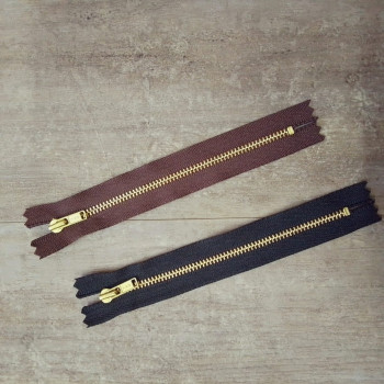 Молния металлическая №3 15 см зубья под золото YKK Япония