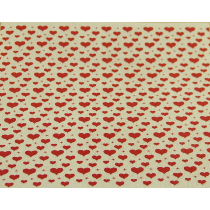 Фетр жесткий 1 мм 30х30 см принт Красные сердечки