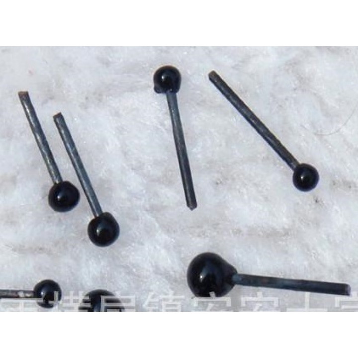 Глазки-гвоздики черные круглые 2-4 мм 10 шт.