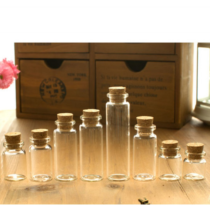 Стеклянные бутылочки с пробкой 2 см