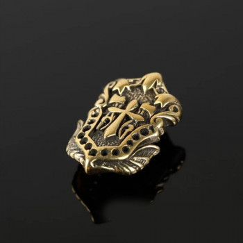 Кончо для кожаных изделий Старинный щит Латунь