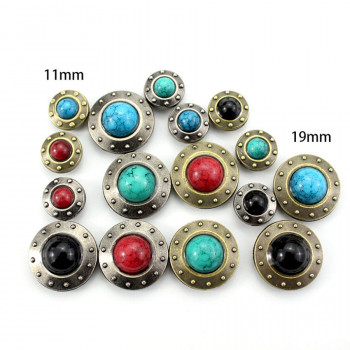 Кончо для кожаных изделий 11 и 19 мм с декоративными вставками