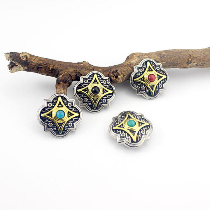 Кончо для кожаных изделий 27 мм Caibu с декоративными вставками