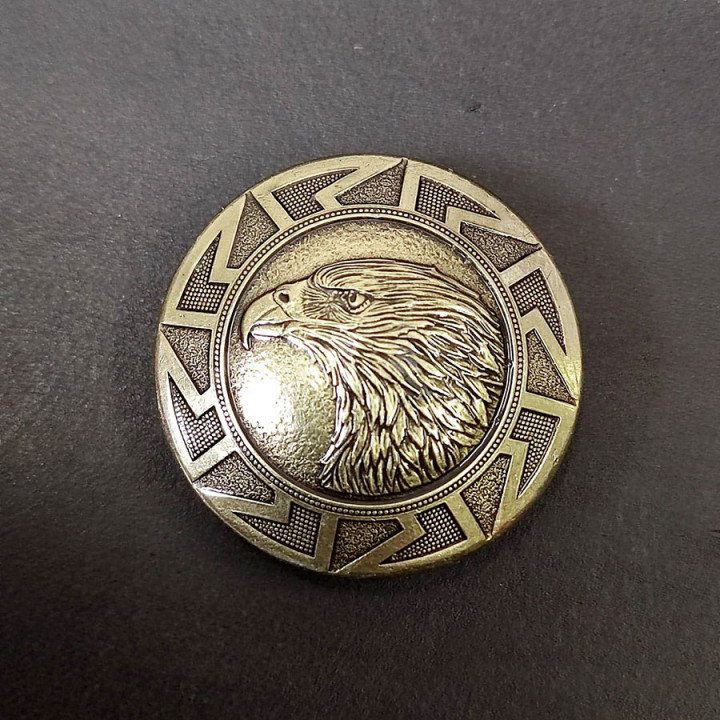 Кончо для кожаных изделий 30 мм Голова орла латунное