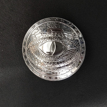 Кончо для кожаных изделий 28 мм Дракон на удачу мельхиор