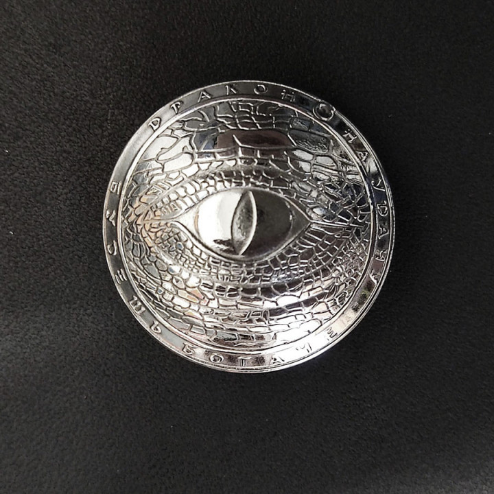 Кончо для кожаных изделий 28 мм Дракон на удачу мельхиор