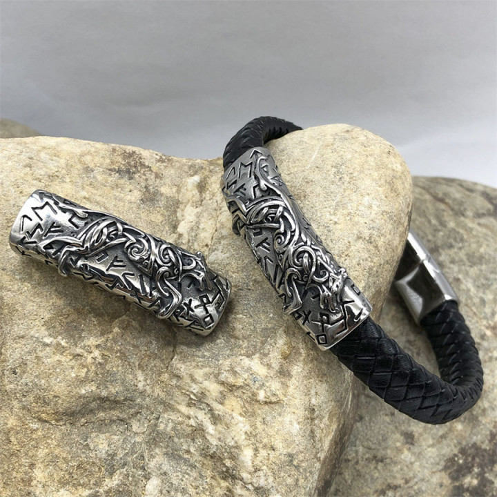 Бусина 10х5 мм для плоских браслетов Гончая Сталь