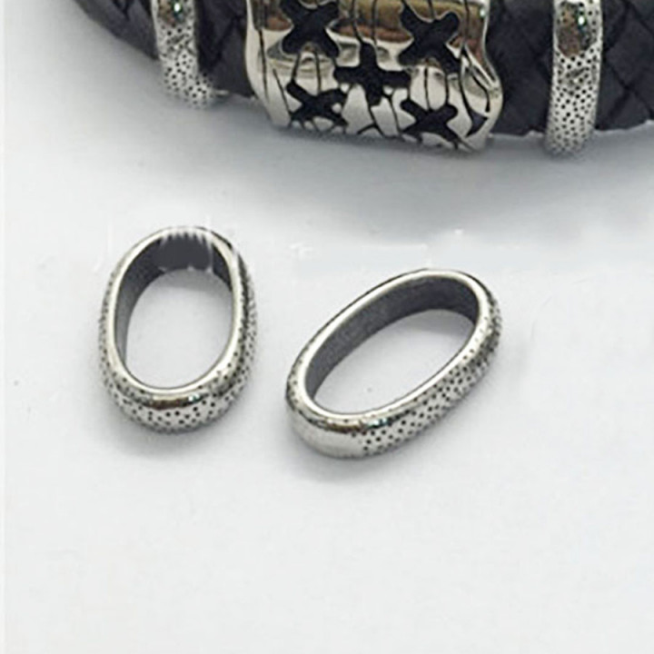 Бусина 12х6 для плоских браслетов Сталь B09