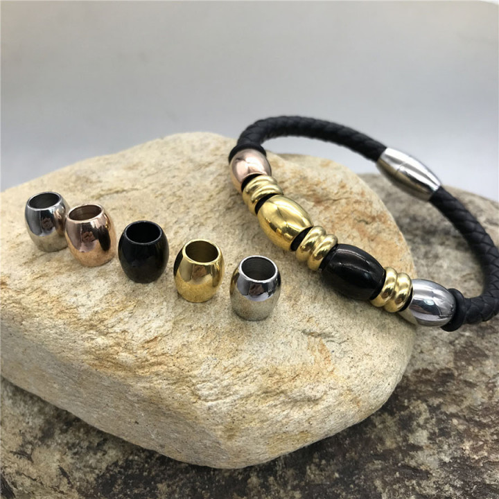 Бусина 5 мм для круглых браслетов Сталь B14