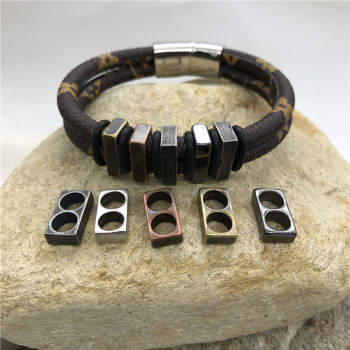 Бусина 5 мм на два шнура Сталь B106