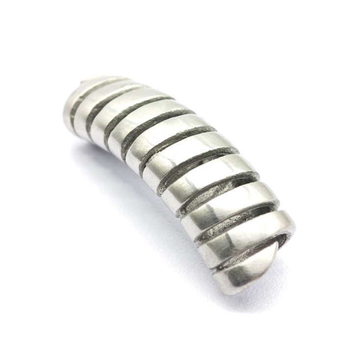 Бусина 8х4 для браслетов Витая Спираль Сталь