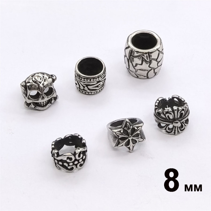 Бусины 8 мм для браслетов Сталь B85