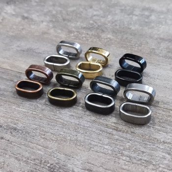 Бусина 12х6 мм для плоских браслетов Классика Сталь