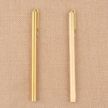 Корпус для ручки металлический с зажимом Латунь