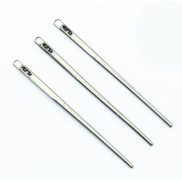 Иглы плоские с двумя защипами для кожи