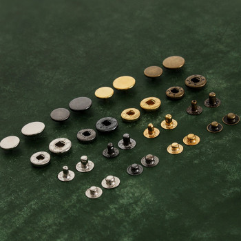 Кнопки пробивные 12 мм №633 латунь с покрытием Плоские