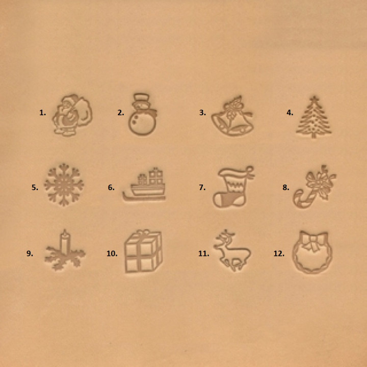 Штампы для тиснения по коже Рождественский дизайн IVAN