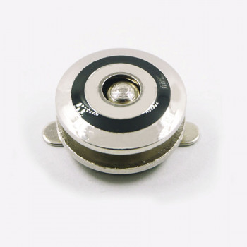 Уценка! Застежка магнитная зажимная 17 мм черная с серебром HY015