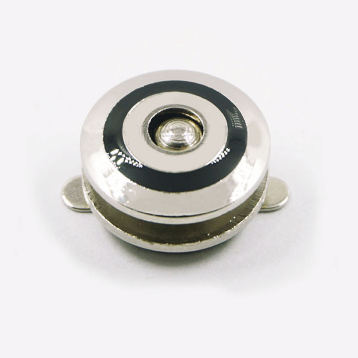 Уценка! Застежка магнитная зажимная 17 мм черная с серебром HY015