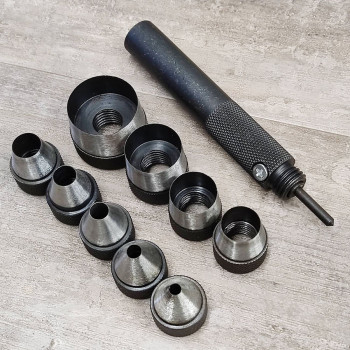 Пробойники для кожи диаметр 5-32 мм Набор 9 насадок