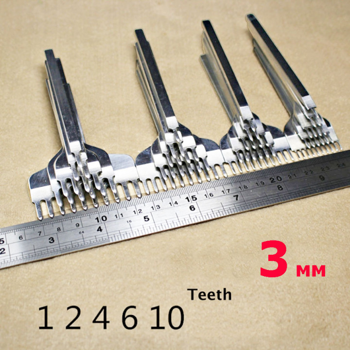 Пробойники строчные ромбовидные 3 мм 1-10 зубьев