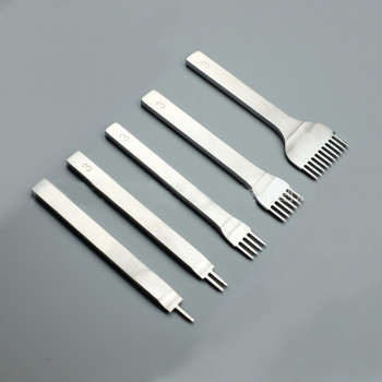 Пробойники строчные ромбовидные 3-5 мм полированная сталь Набор 1+2+4+6