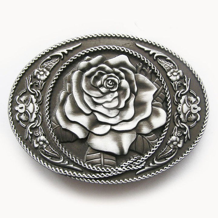 Пряжка для ремня декоративная с серебряным покрытием D-059S 