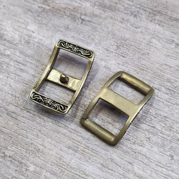 Пряжка декоративная с шипом 17 мм латунь