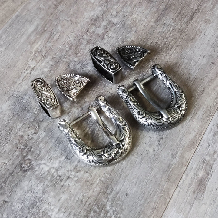 Комплект фурнитуры для ремня 20 мм Серебро антик