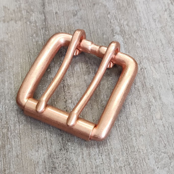 Пряжка 39 мм для ремня медная, с роликом два язычка M689