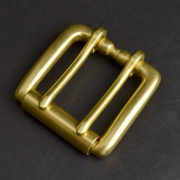 Пряжка 40 мм для ремня латунная с роликом два язычка L95