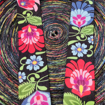 Лента ременная стропа 38 мм Сказочные цветы