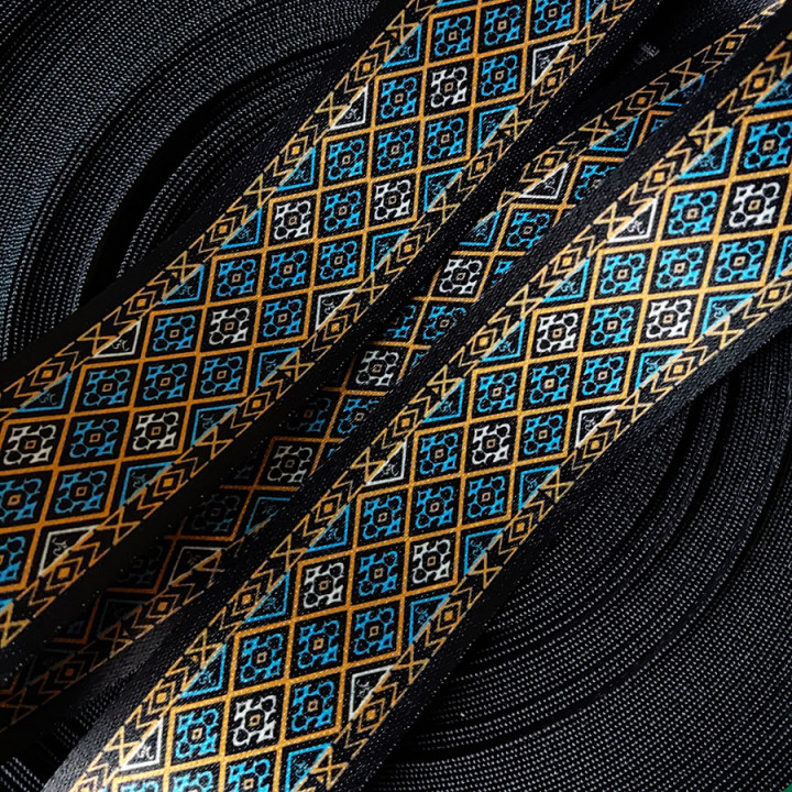 Лента ременная стропа 50 мм Синие ромбы