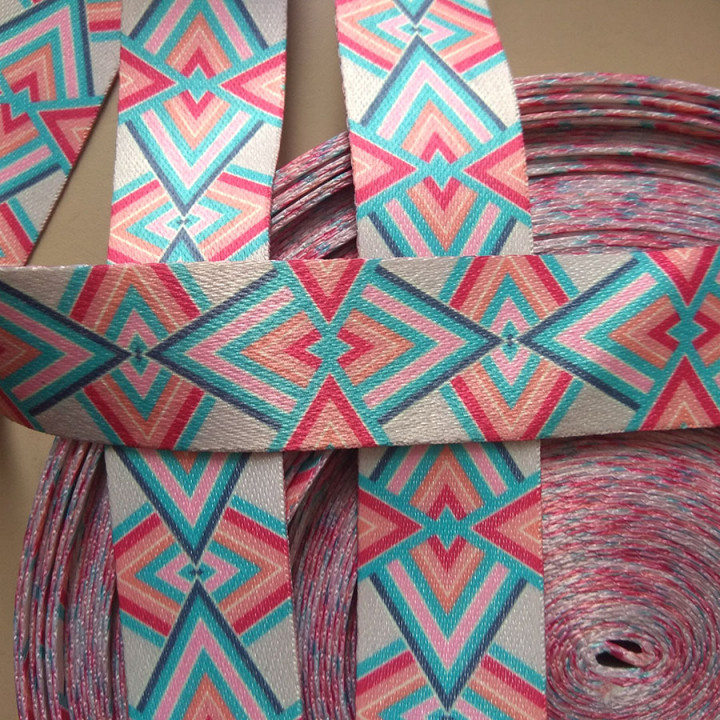 Лента ременная 38 мм Геометрический орнамент пэ