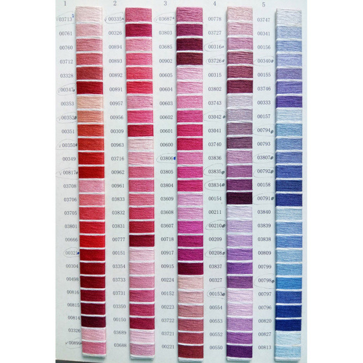 Нитки мулине 100% хлопок Красно-фиолетовая гамма