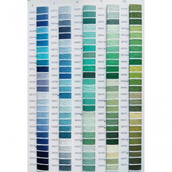 Нитки мулине 100% хлопок Сине-зеленая-серая гамма