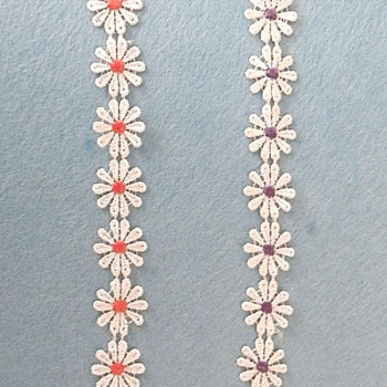 Тесьма кружевная Ромашки 20 мм пэ