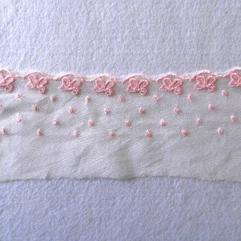 Кружево на сетке 50 мм Розовое 