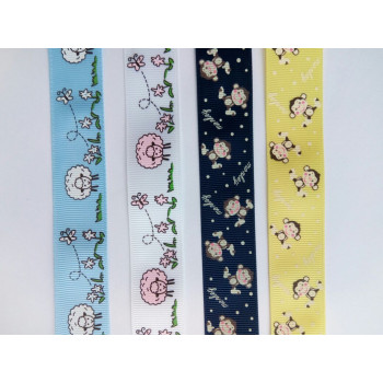 Лента репсовая 25 мм принт Детский рисунок