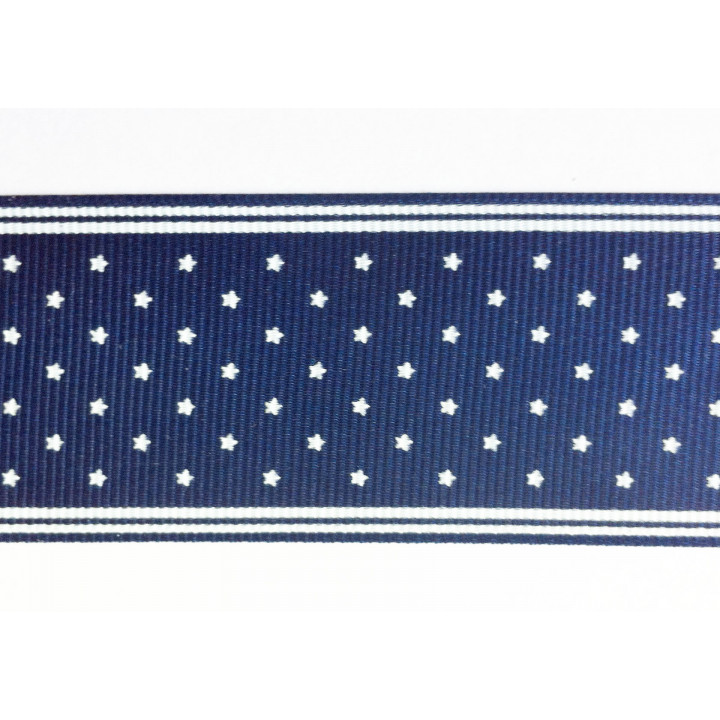 Лента репсовая 38 мм принт Звездочки