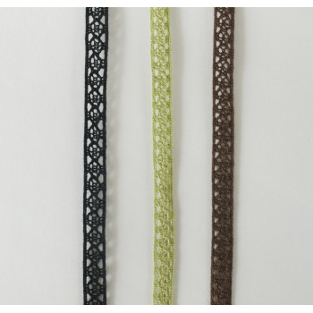 Тесьма хб Кружевная полоска 10 мм Разноцветная