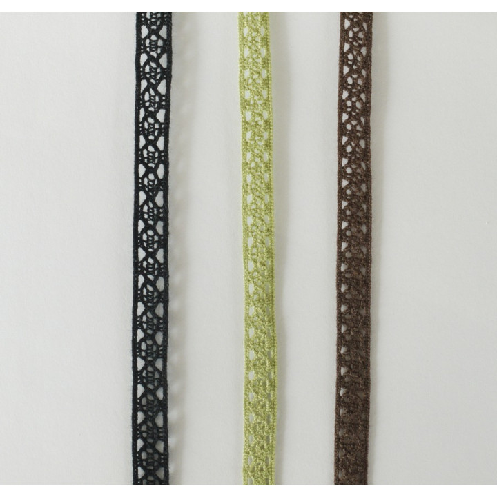 Тесьма хб Кружевная полоска 10 мм Разноцветная