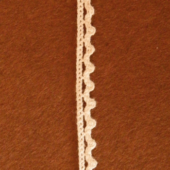 Тесьма хб вязаная Зубчик 10 мм кремовая