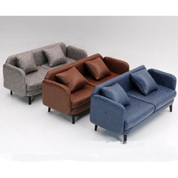 Диван для кукол Модерн Синий / Коричневый