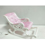 Кресло-качалка для кукол розовая обивка