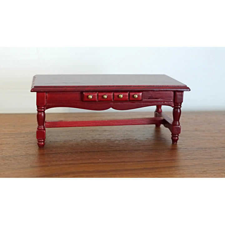 Столик для кукол низкий с ящичком Миниатюра 1:12